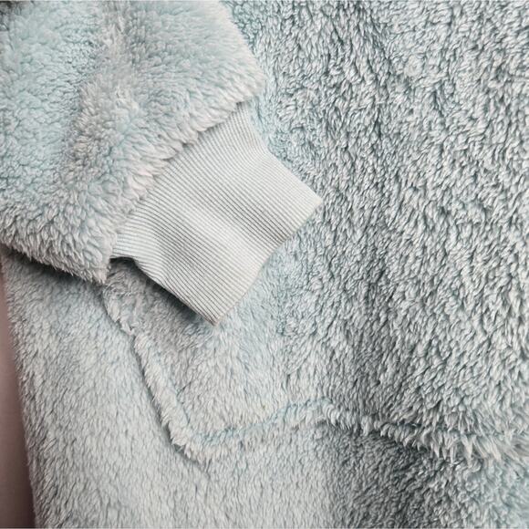 Joyspun Seafoam Green Hoodie Robe Fleece Lounger PJ Top Size M 8-10 - Picture 6 of 12